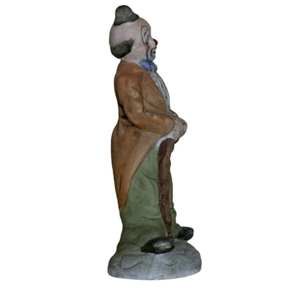 Vintage UCGC Clown Porcelain Bisque Figure 1960’s MCM Hobo Walking Stick Cane - Picture 4 of 16